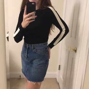 Black and White Sweater Top